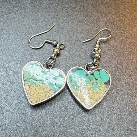 Genuine Larimar Gemstone Earrings - Picture 3 of 3